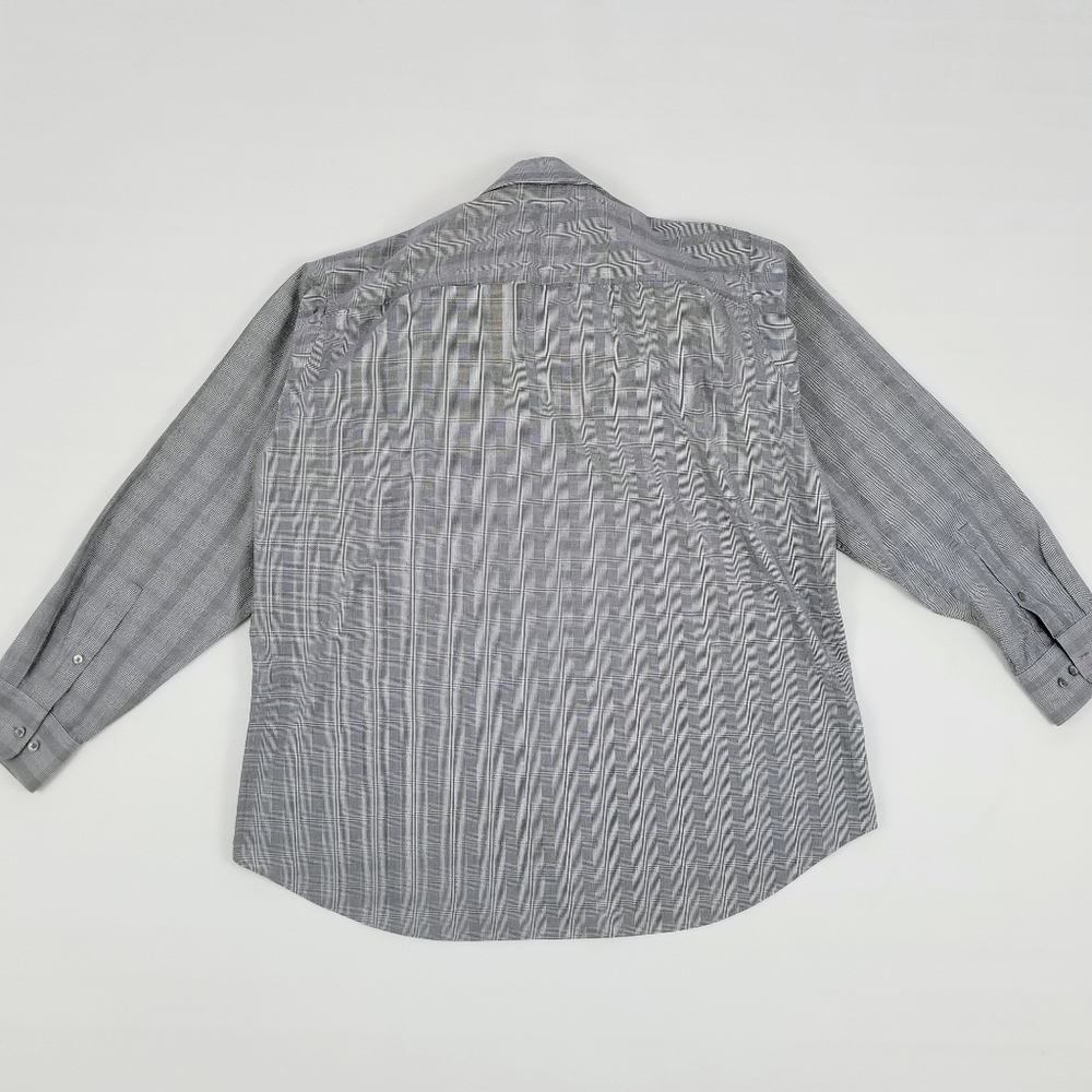 Calvin Klein shirt mens gray glen check plaid regular fit size XL 17 34/35 - Picture 7 of 7